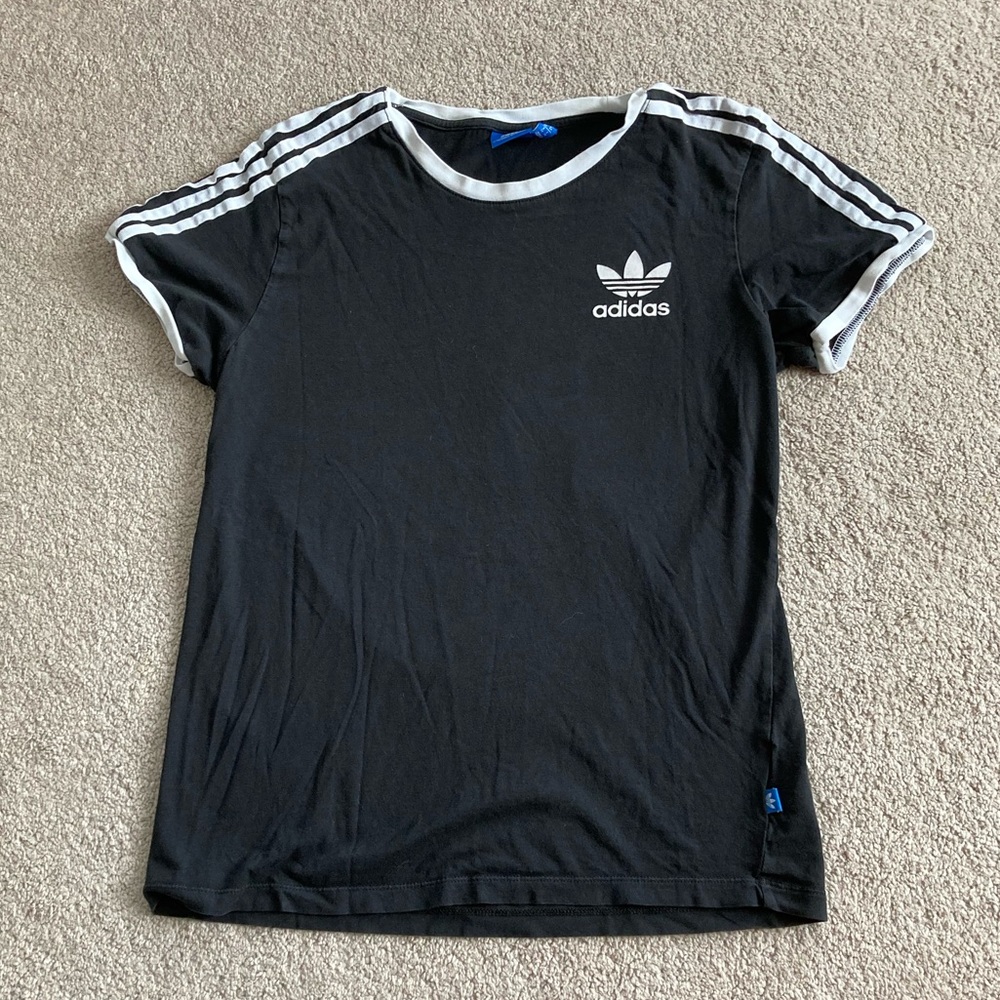 black and white adidas shirt